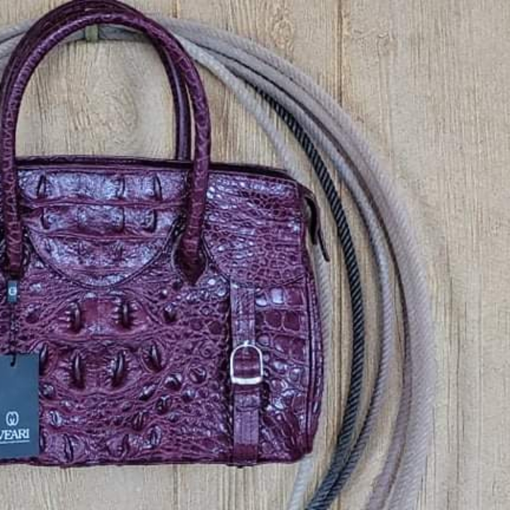 Alligator purse. Burgundy wine color. New - Picture 5 of 9